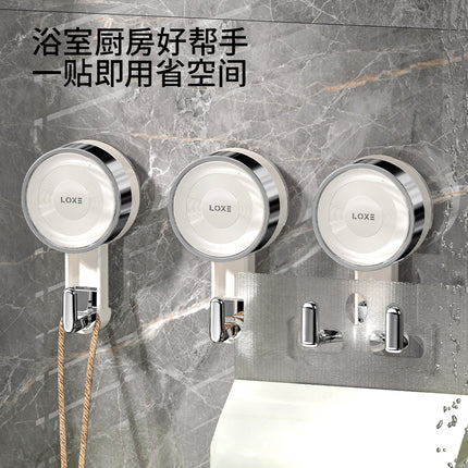 Rotary suction cup hook strong vacuum non-punching sticky hook bathroom seamless toilet removable double hook