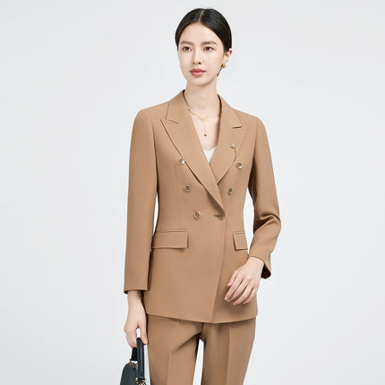Professional Suit suit Fashion 2025 New High-end Temperament Goddess Fan Commuter Suit khaki Coat Women