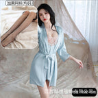 Lake blue suit + black fishnet stockings / M( 35-47.5kg )