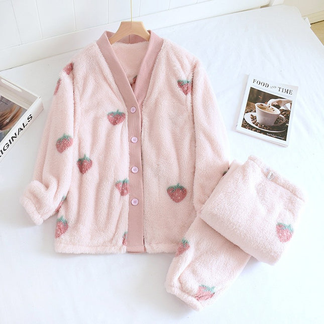 A variety of plus size 200kg month clothing autumn and winter flannel padded soft coral fleece pregnant women nursing clothing