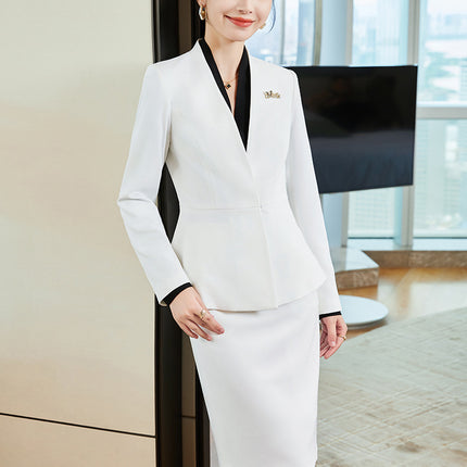 Suit Skirt, Business Attire, Goddess-Style Suit Set, Beauty Salon Front Desk, Hotel Sales Department, Jewelry Store Work Uniform