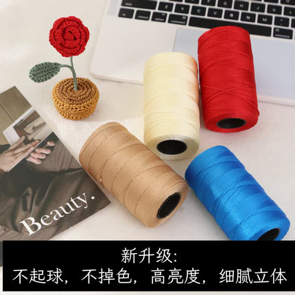 Bright Silk Thread 1mm Thin Thread for Crocheting Bouquets, Bags, Shoes, Handmade 100g Factory Direct Wholesale Knitting Thread
