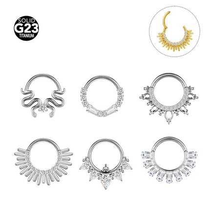 2024 new G23 titanium alloy tassel nose ring ear bone ring carved nose ring explosion puncture jewelry