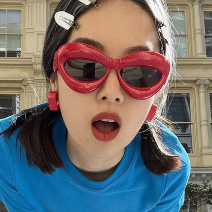 Personalized Cat-Eye Sunglasses 2022 New Style Personalized Ins Candy-Colored Sunglasses Versatile Alien Sunglasses