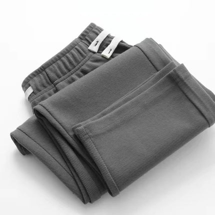 Unresistable Sweatpants! 300g Heavyweight Light Gray Twill Straight Loose Sweatpants Men's Casual Sports Pants Women