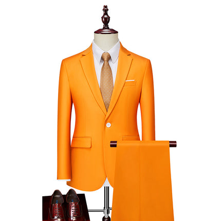 Men's Business Casual Suit Set White Two-Piece Suit Xz 5.2-26.1kg Piece Set Amazon