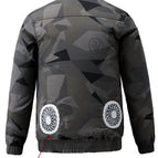 Black geometric air conditioning suit without accessories / 165