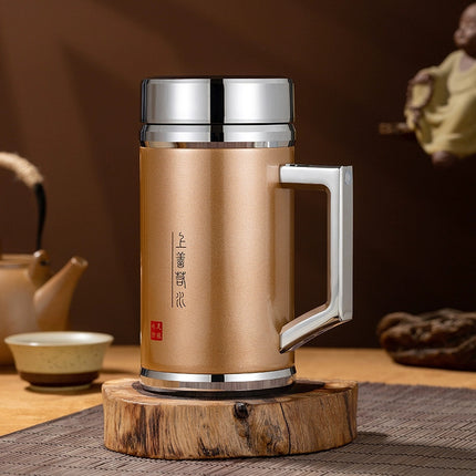 Silver Cup 999 sterling silver liner health cup large capacity vacuum cup snowflake silver tea cup elegant cup lettering