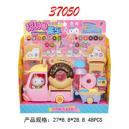 Yiyan pink rabbit kitchen refrigerator mini dressing table cake party simulation medical tools girl play house toy batch