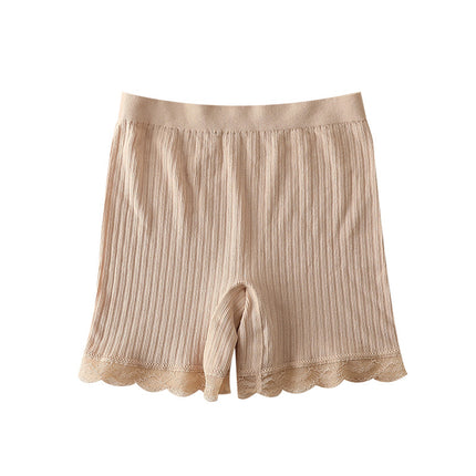 2022 New Cotton Crotch Threaded Safety Pants Women Seamless Lace Lace Bear Anti-Light Base Boxer Briefs