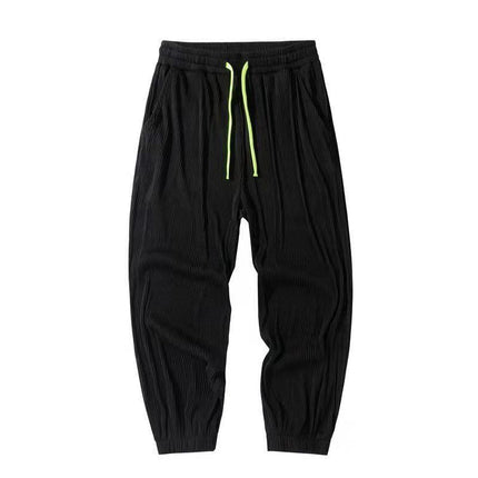 Ice Silk Pants Boys Summer Trendy Brand Quick-drying Nappy Pants Teenagers All-match Handsome Air-conditioning Pants All-match