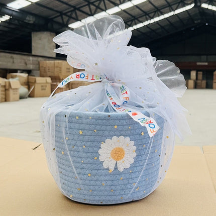 Cute Rainbow Portable Small Bag Women's New Arrival Handmade Cotton Women's Bag Straw Woven Bag Hand Gift Box Bag Beach Bag