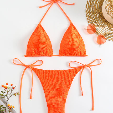 2024 New Cross-border Split Bikini Swimsuit Women's Sexy European and American Three-point Bikini Amazon Bikini