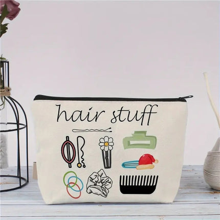 Cross-border Hot Selling Printed Canvas Cosmetic Bag Women Clutch Bag Student Zipper Pencil Case Wholesale Large Capacity Storage Bag