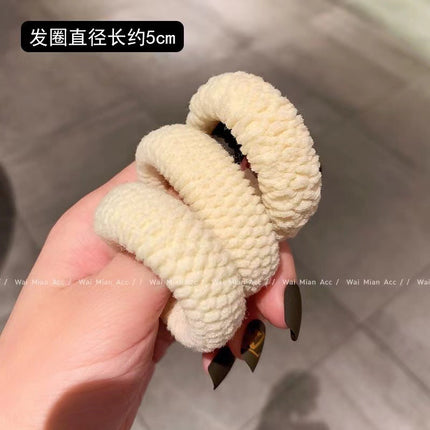 High-End Black Ponytail Hair Rope, Durable Large Intestine Hair Tie, Small Intestine Headband, Scalp Band, Headband, Women's Hair Accessories, Leather Case