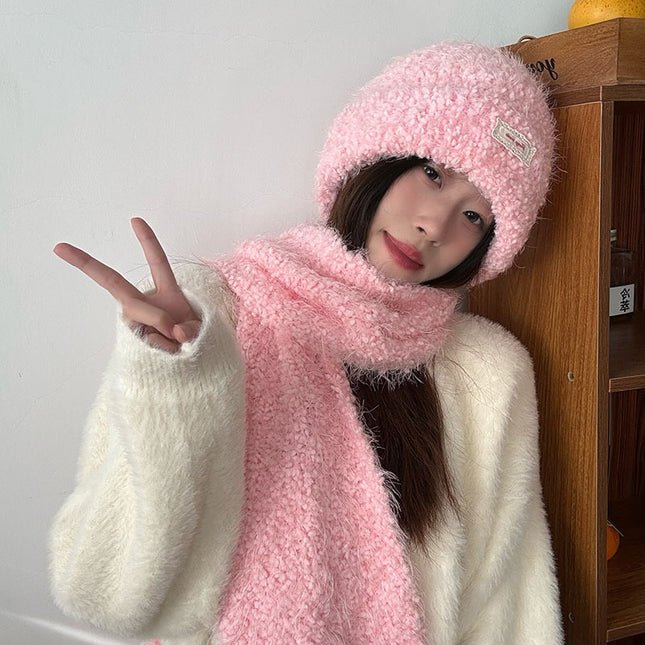 "Puff Ice Cream" Homemade Soft and Waxy Plush High-End Scarf Korean Style Warm Knitted Scarf