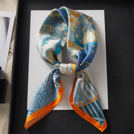100% Mulberry Silk Silk Scarf 65x 65 Medium Square Scarf Women's Spring and Autumn Matching Shirt Neck Protection Scarf Decorative Thin