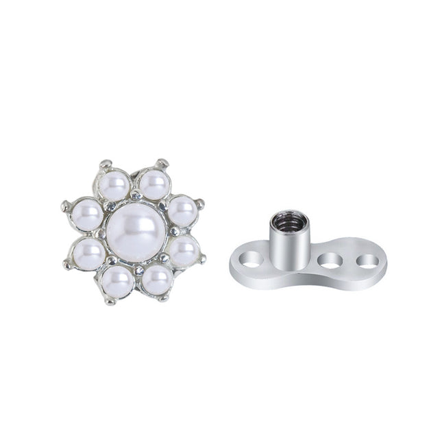 Stainless Steel 1.6mm Puncture Jewelry Claw Zirconium Buried Bone Nail Puncture Opal Pearl Buried Nail Base Implant Nail