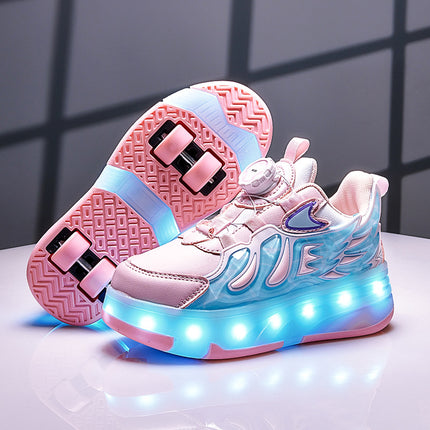Four-wheel heyday shoes girls' roller shoes bright flashing light shoes autumn and winter style children's wheel skates children's roller skates