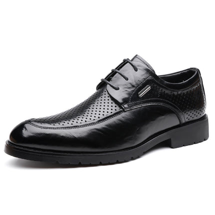 Summer men's leather sandals business casual men's hollow trend pointed leather shoes breathable non-slip men's shoes wholesale