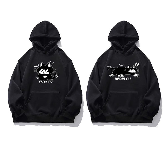 High-End Men's and Women's Long-Sleeved Ins-Style Tops, Special Couple Wear, Autumn and Winter Velvet Hooded Sweatshirts, Trendy Brand Class Uniforms