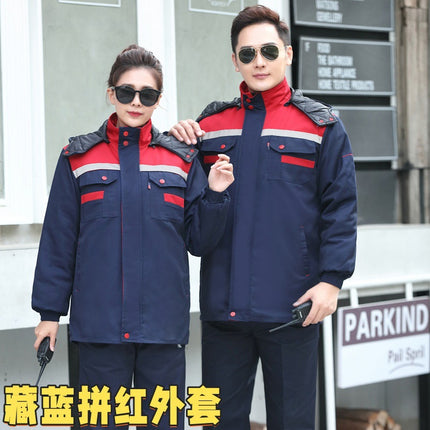 Winter Work Clothes Cold-proof Cotton Coat Thickened Work Protection Clothing Factory Workshop Factory Clothes Printing Thickened Cotton Coat