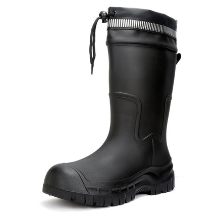 Rain Boots Men's Mid-Tube Adult Fishing Non-Slip Lightweight 2025 New Men's Rain Boots Waterproof Fleece-Lined Rubber Shoes Water Shoes