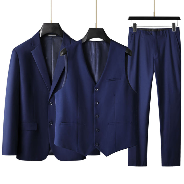 Fat Man 2025 Spring and Autumn New Men's Loose Plus Size Plus Size Business Casual Suit Three-Piece Suit