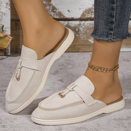 European and American Slippers 2024 Spring New Women's Baotou Half Slippers Outer Wear One-Leg Muller Lazy Shoes Half Slippers Wholesale