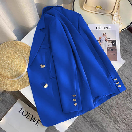 2025 Autumn New Fashionable Moon Button Blazer for Women, Loose and High-End Feel, Cross-Border