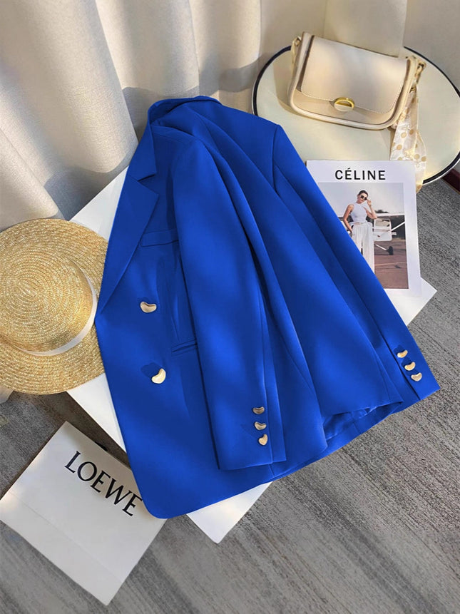 2025 Autumn New Fashionable Moon Button Blazer for Women, Loose and High-End Feel, Cross-Border