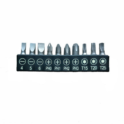 Electric Screwdriver 10 Bit Hollow Solid Electric Drill Driver 33 Slotted Cross Rice Hexagonal Square Y-Shaped U