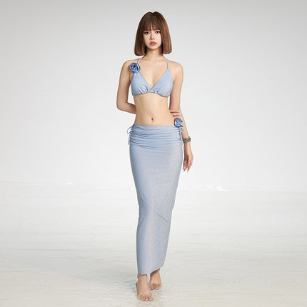 New Style Split Swimsuit, Feminine, Slimming, Flesh-Covering, Backless Halterneck Bikini, Hot Girl Style Hot Spring Swimsuit