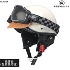 Knob adjustment (52-58cm) / [leather brim] ivory white + black tea goggles