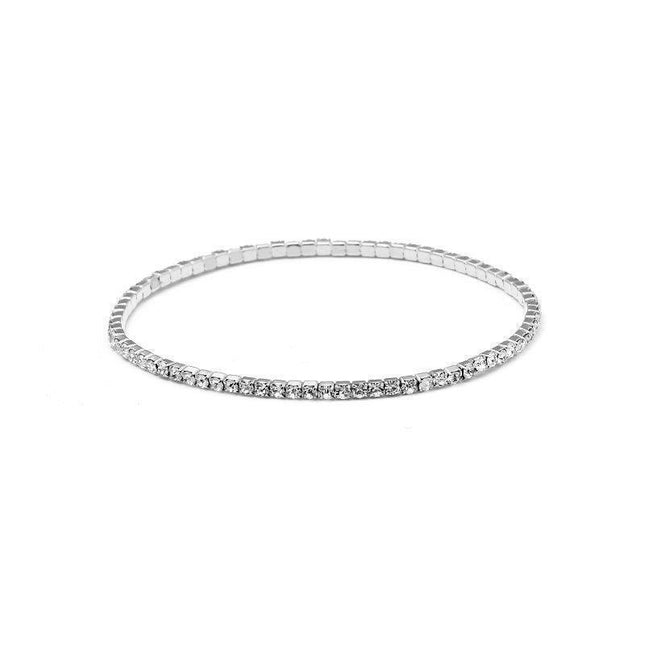2.0mm Superfine Rhinestone Bracelet Stretch Bridal Bracelet Korean Style Single Row Flash Diamond Stretch Crystal Bracelet
