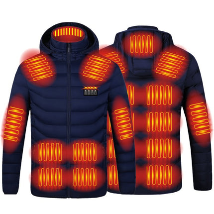 Cross-border hooded heating cotton-padded clothes double-control three-gear electric heating cotton-padded clothes intelligent constant temperature heating warm coat heating warm