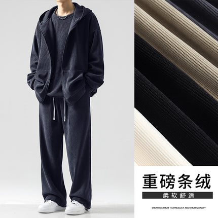 718-SJT860-Three-Piece Set Fall/Winter suit Leisure Velvet suit Men's American Leisure Set