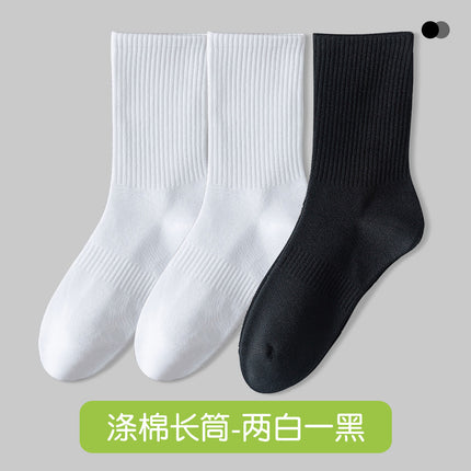 Zhuji socks summer thin men's sweat-absorbent deodorant boat socks short socks long tube cotton men's towel bottom mid-tube socks