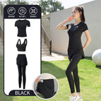 Black [short-sleeved] three-piece suit (black pants) upgraded version---crazy sale / M