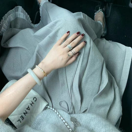 2024 Early Autumn New Women's Grey Shoulder Sweatshirt Short Coat Spring and Autumn Loose Lazy Style Small Top