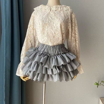 Plaid Pants Culottes Lolita Pumpkin Cake Leggings Anti-Exposure Jk Tutu Skirt Lolita