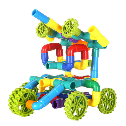 Children's Splicing Water Pipe Building Blocks Assembling Toys Assembling 3-4-6 Years Old 7 Years Old Plastic Assembling Boys' Educational