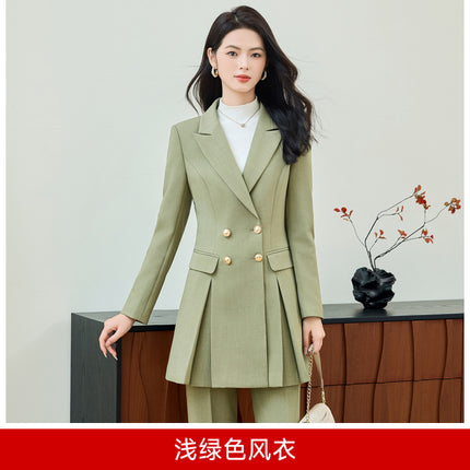 Cross-Border Autumn and Winter New Long-Style Suits, Professional Attire for Women, Mid-Length Fashionable Design, High-End Suit Sets