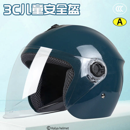 3C Certified Kidsren's Helmet Electric Car Boys and Girls All-Season Autumn and Winter Safety Helmet Windproof and Warm Half Helmet