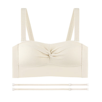 New Traceless Thin Strapless Bra No Steel Rings Small Chest Push-up Adjustable Underwear Women's Breathable Paramax