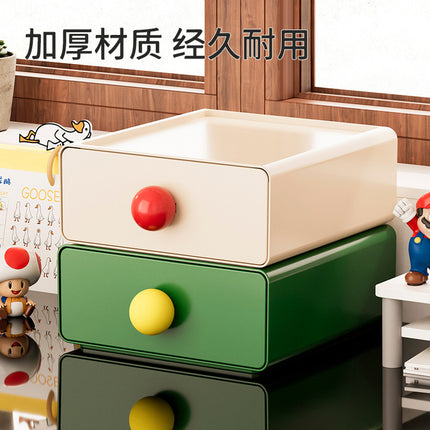 YZ1080 Dopamine Desktop Storage Box with Drawer Cute Home Dormitory Simple Office Desktop Fit Rack