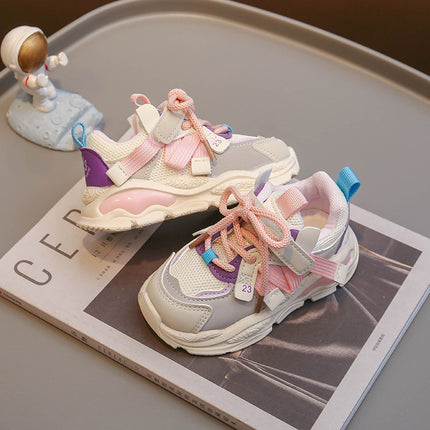 Girls' sneaker Spring and Autumn new boys' sneaker children's mesh clunky sneakers girls' running shoes fashionable children's shoes
