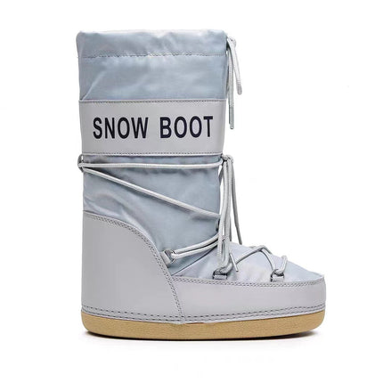 Same Style Internet Celebrator 2025 Winter Ski Space Boots Fashionable Round Head Middle Tube Women's Snow Boots Thickened Moon Shoes
