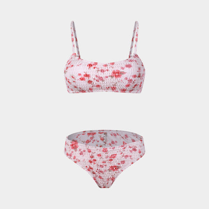 2024 European and American Split Bikini Three-Piece Cross-Border Amazon Sexy Floral Wrap Dress Beach Bikini Swimsuit