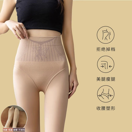 High-Waisted Nude Pantyhose for Women, Autumn and Winter Fleece-Lined Thick Leggings, Flesh-Colored Butt-Lifting Shapewear